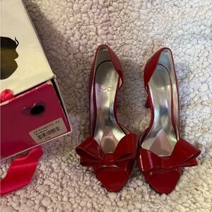 Paris Hilton Red Bow Heels